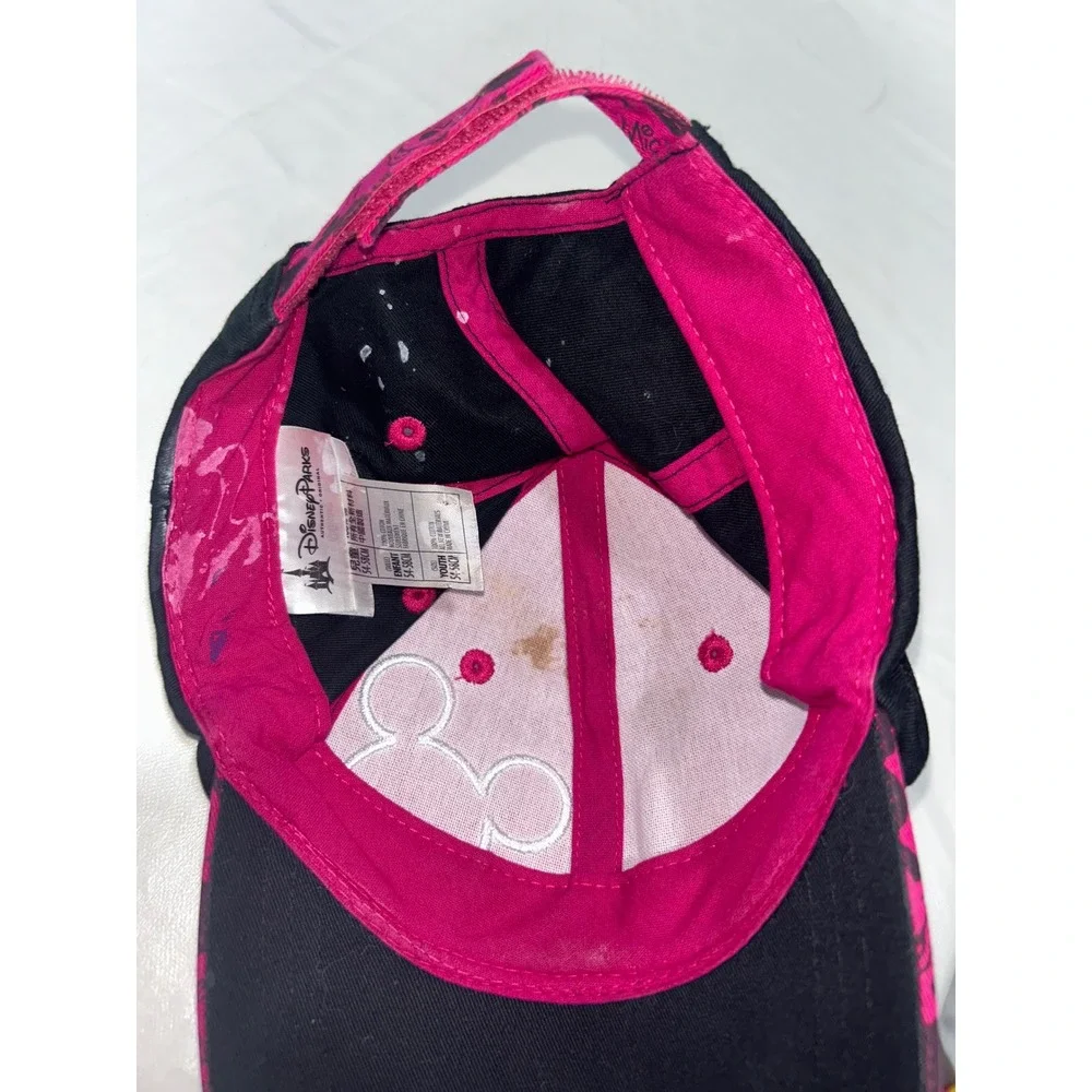 Disney Parks Mickey Mouse Pink Black Sequin‎ Youth Baseball Cap Hat Adjustable